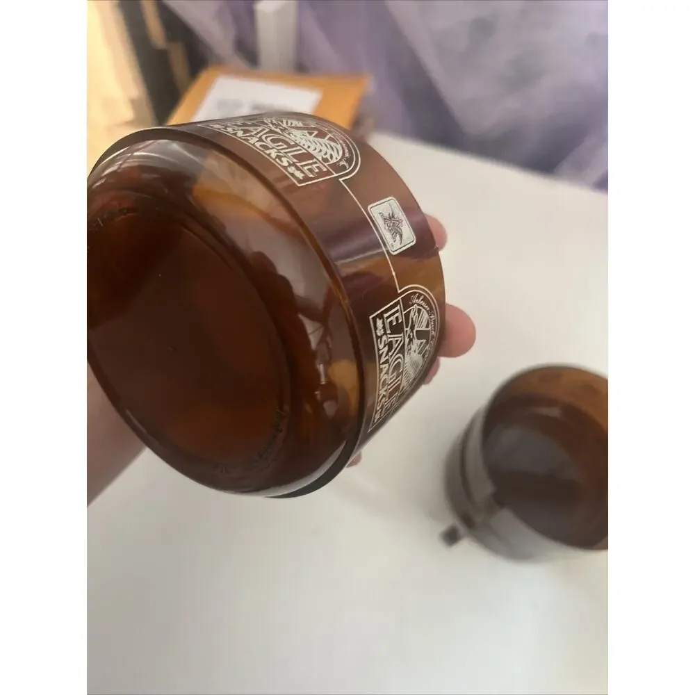 Vintage Amber Anheuser Busch Eagle Snack Cup Soup Bowl Brown w Handles